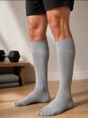 NWOP Tommie Copper Men’s Easy On Compression Socks Over The Calf - 2 Pair Large